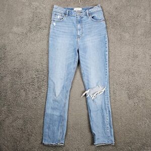 Abercrombie & Fitch 90s Slim Straight Ultra High Rise Distressed Jeans 29 8R